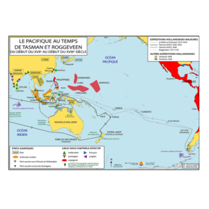 Carte - Le Pacifique au temps de Tasman et Roggeveen