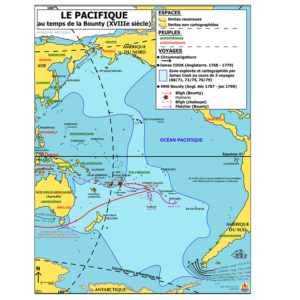 Carte - Le Pacifique au temps de la Bounty￼