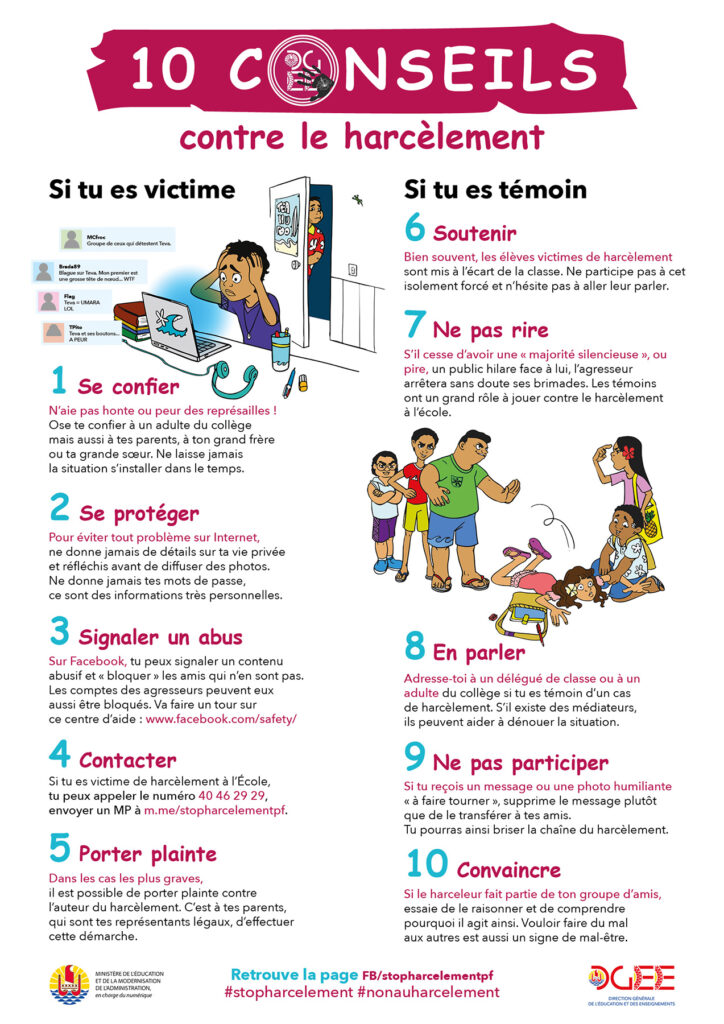 10 conseils contre le harcèlement scolaire