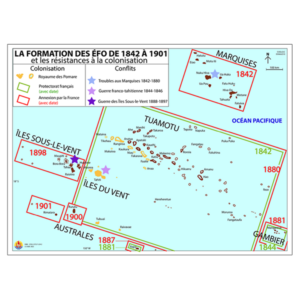 Carte - La formation des ÉFO de 1842 à 1901 et les résistances à la colonisation