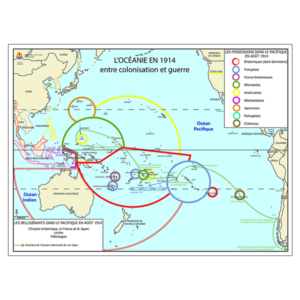 Carte - L’Océanie en 1914 entre colonisation et guerre