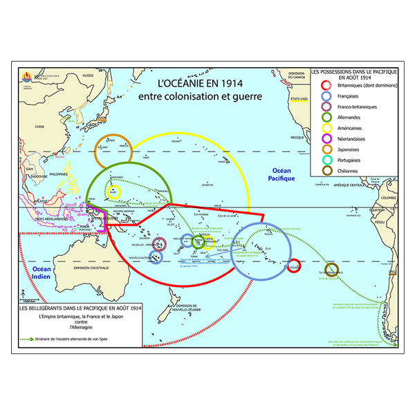 Carte - Le monde en guerre (1939-1945) au temps du Bataillon du Pacifique 