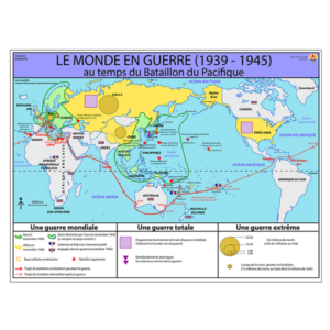 Carte - Le monde en guerre (1939-1945) au temps du Bataillon du Pacifique