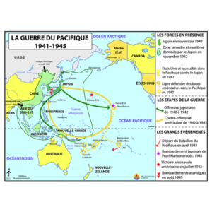 Carte - La Guerre du Pacifique 1941-1945